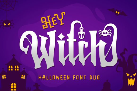 Hey Witch Typeface for Digital Halloween Design